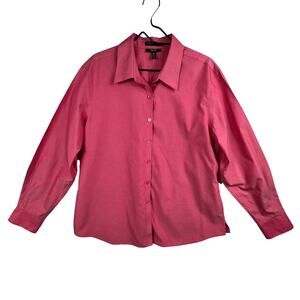 Foxcroft Womens Size 18 Top Shirt Non Iron Shaped Fit Long Sleeve Red